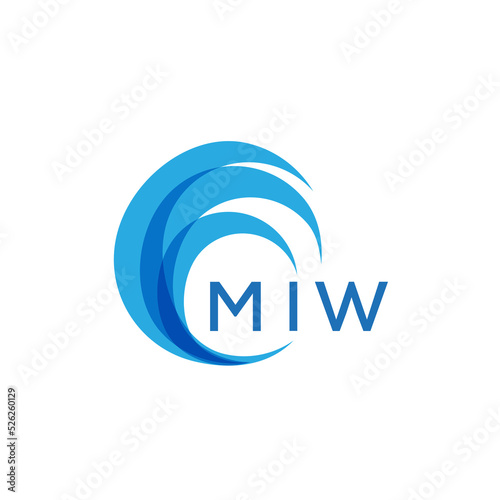 MIW letter logo. MIW blue image on white background. MIW Monogram logo design for entrepreneur and business. MIW best icon.
 photo