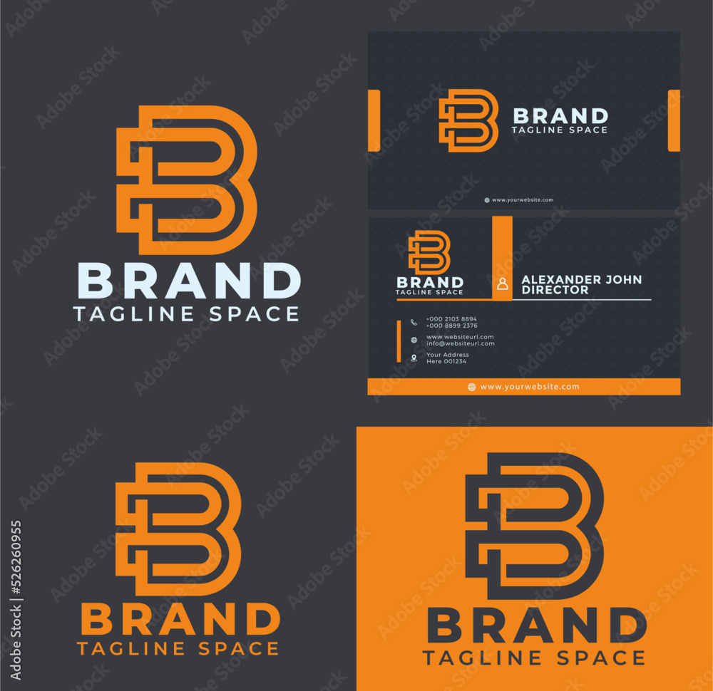 Premium letter B Logo Design with a business card is included in the vector file Premium letter B Logo Design with a business card is included in the vector file