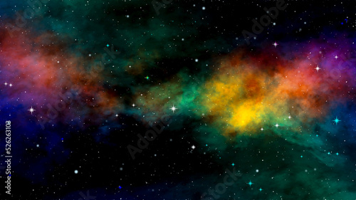 Fototapeta Naklejka Na Ścianę i Meble -  Colorful abstract space nebula background.