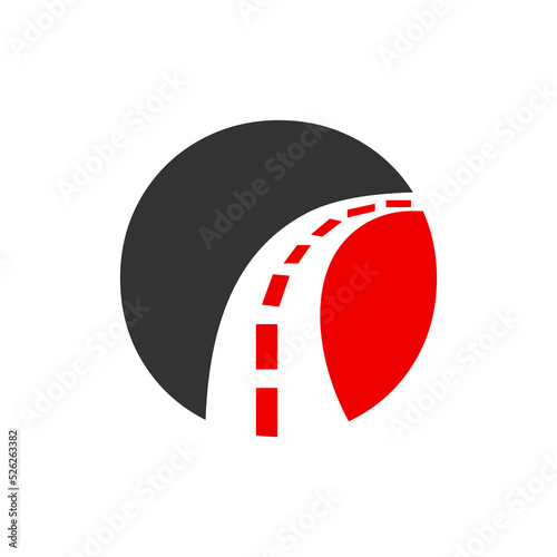 Letter O Transportation Logo Based On Road Path Symbol Vector Template