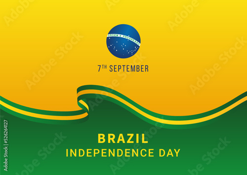Brazil Independence Day 7 September Poster background with flag and ribbon vector illustration 