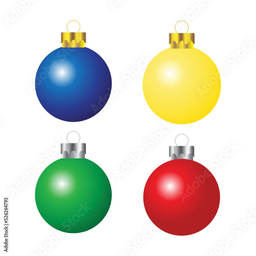 Set of Christmas balls on a white background.Vector eps 10