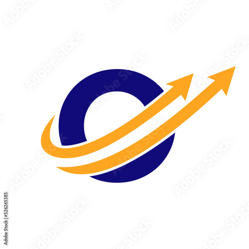 Letter O Financial Logo. Finance and Financial Investment Development Logo Template Concept with Business Growth Arrow