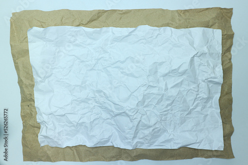 white crumpled paper and Old Crumpled Paper texture background.