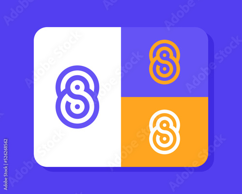 Letters S and S or SS line logo design. Linear minimal stylish emblem. Luxury elegant vector element. Premium business logotype. Graphic alphabet symbol for corporate business identity