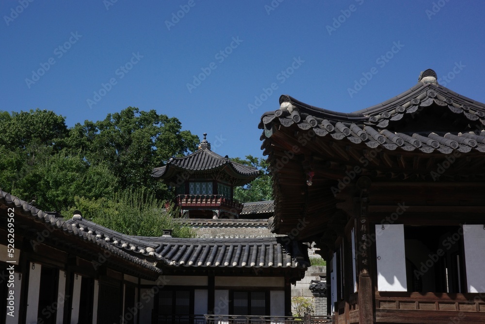 Korean old palace with traditional architecture