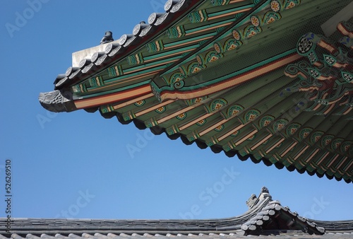 The roof of korean traditional palace