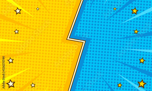 Comic abstract versus background with star