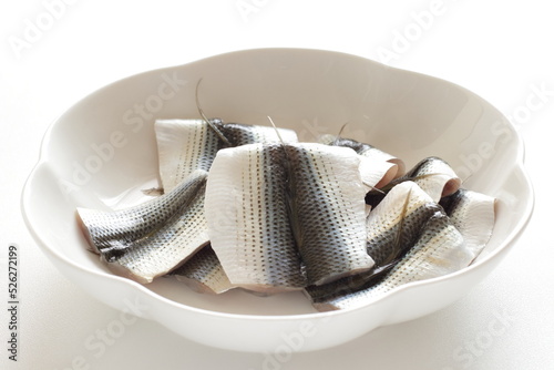 Prepared Konosirus fish for Japanese cooking image photo