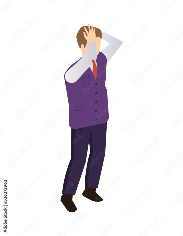 Isometric Depressed Businessman Isometric Depressed Businessman