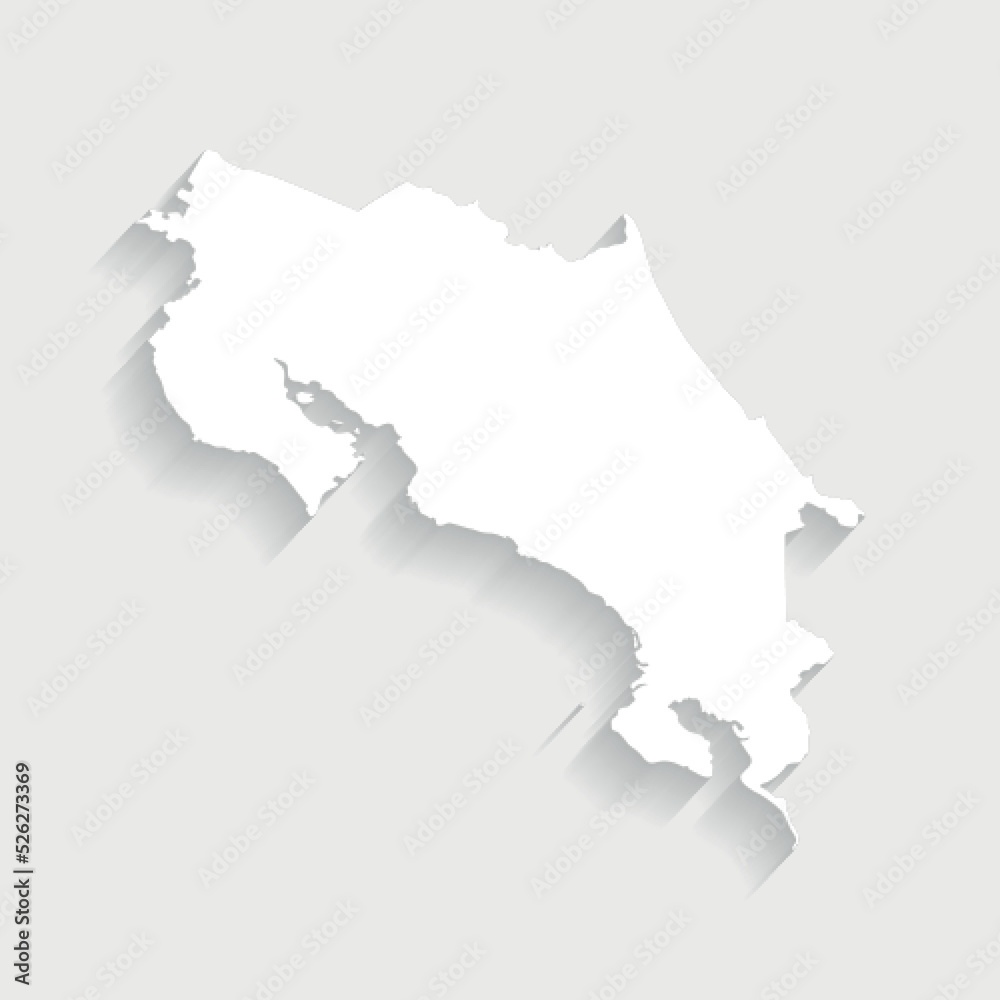 Simple white Costa Rica map on gray background, vector