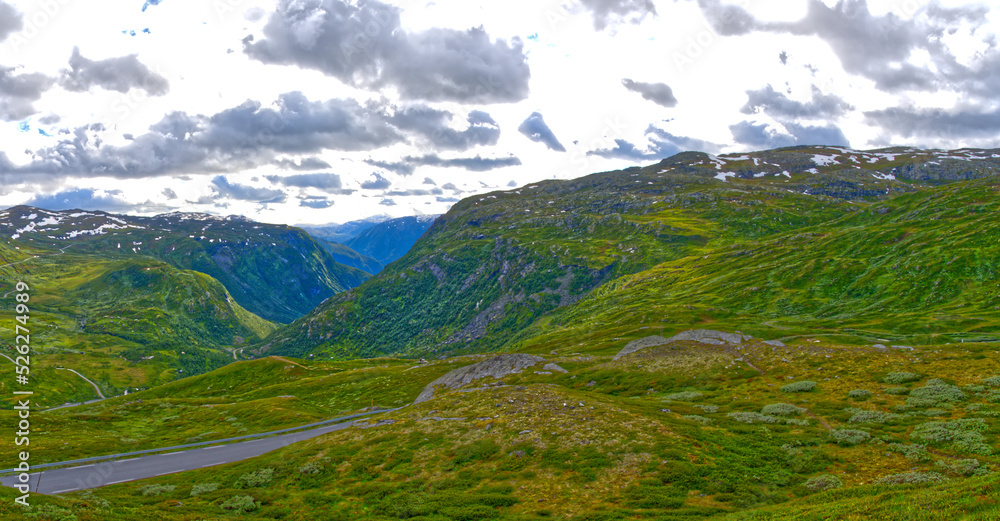 Norway mountain road extra wide panorama