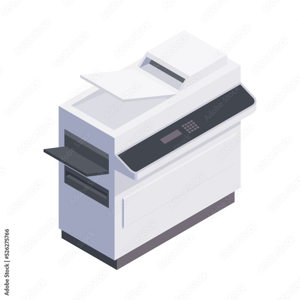 Printer Isometric Illustration Printer Isometric Illustration