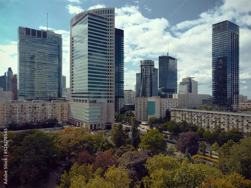 City skyscrapers in Warsaw