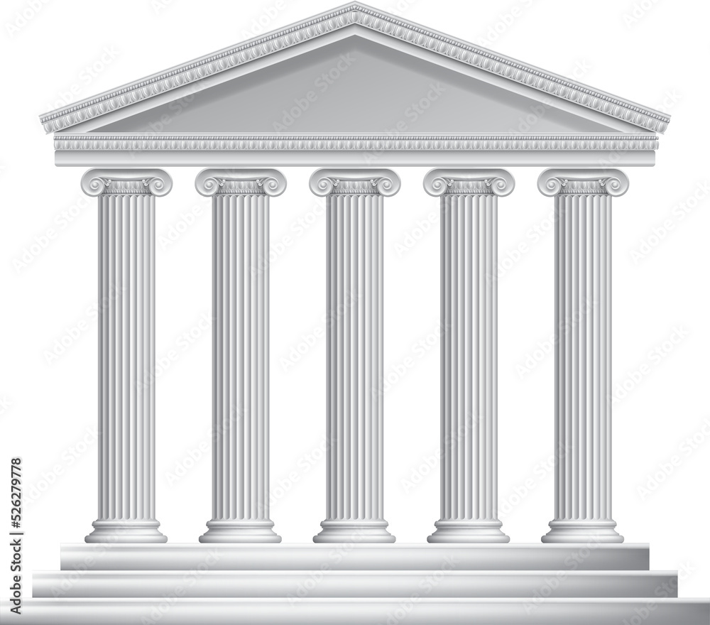 Греческая библиотека с колоннами