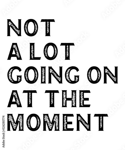 NOT A LOT GOING ON AT THE MOMENT is a vector design for printing on various surfaces like t shirt, mug etc.
