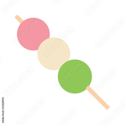 Dango Japanese sweet dumpling dessert stick emoji vector