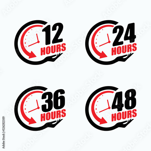 Happy hours black and red logo design
