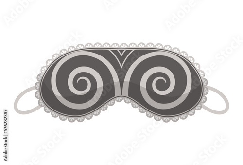 Sleep mask. Eye protection accessory and prevention of healthy sleep. Blindfold symbol in cartoon style. Design of relaxation wear for night