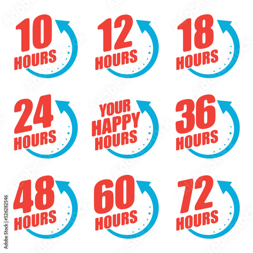 Arrow time hour stickers