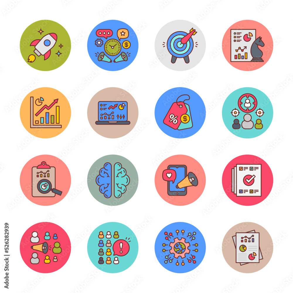 SEO, Development and Marketing Flat Round Icons - Vectors SEO, Development and Marketing Flat Round Icons - Vectors