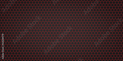 Red hexagon end black background