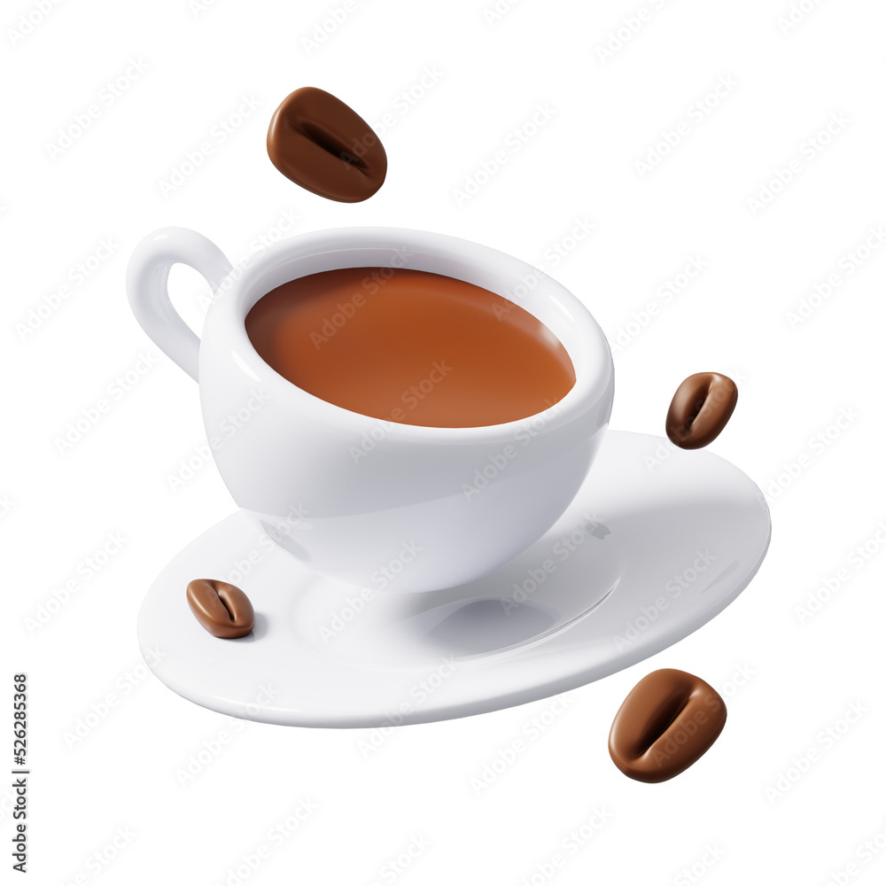 © Xvector - Coffee cup Icon Isolated 3d Render Illustration