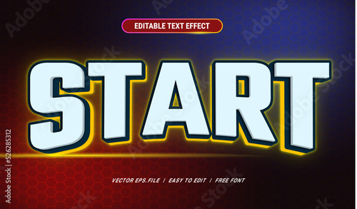 Start gaming editable text effect style