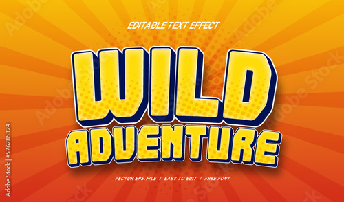 Wild adventure editable text effect style