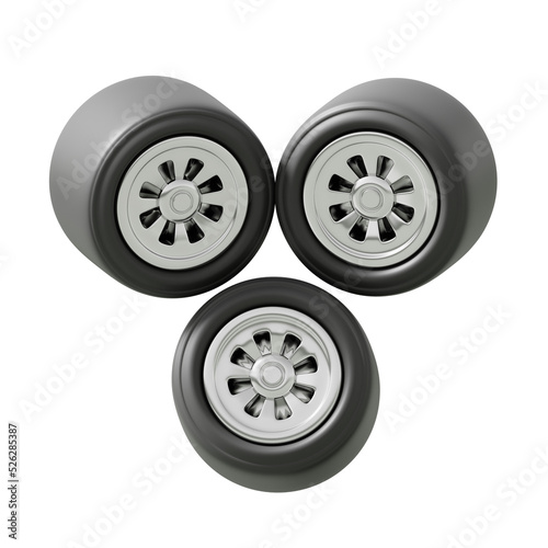 Car wheels icon isolated 3d render illustration