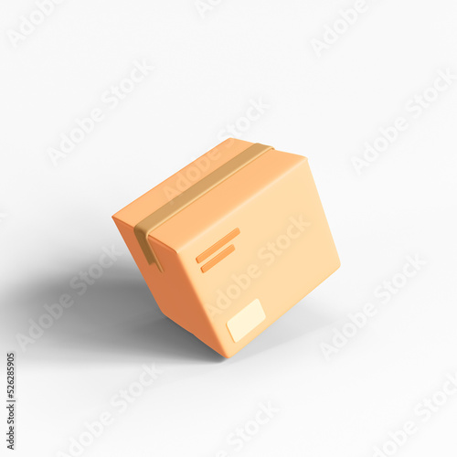 Canvas Print Cardboard box icon isolated 3d render illustration