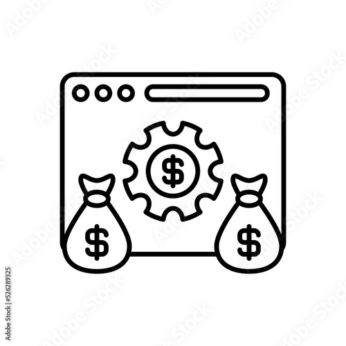 Monetizing icon in vector. Logotype