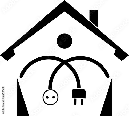 Stromstecker, Stromdose, Aufkleber Label, Elektriker, Handwerker, Logo, Icon	