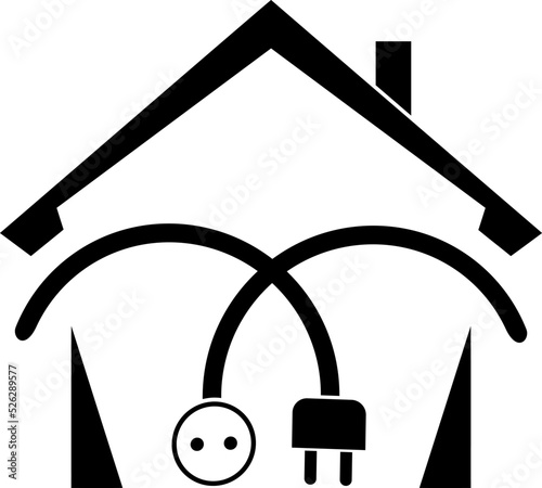 Stromstecker, Stromdose, Aufkleber Label, Elektriker, Logo, Icon	
