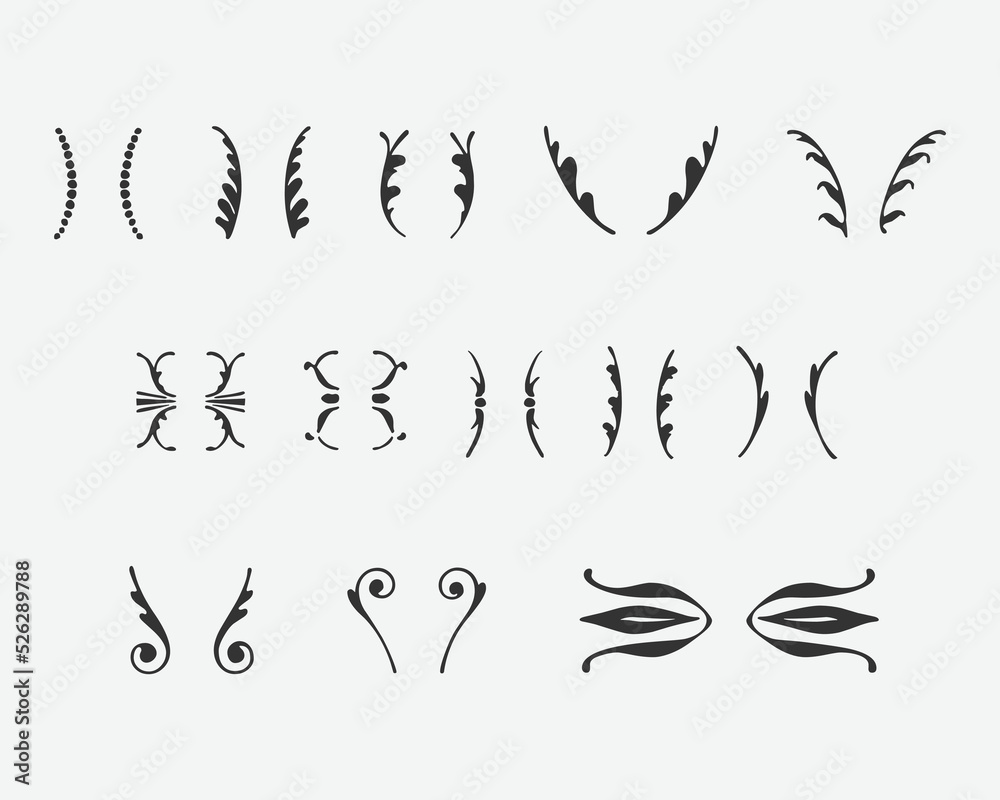 Fototapeta premium Elegant abstract design elements. Vector illustration calligraphic ornamental element collection. Vector illustration