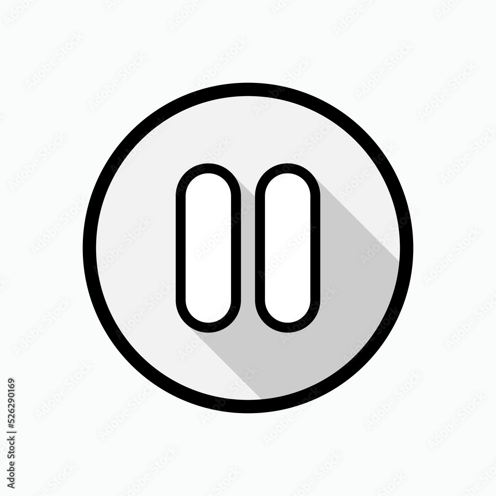Pause Button Icon. Universal Interface Symbol - Vector. Pause Button Icon. Universal Interface Symbol - Vector.