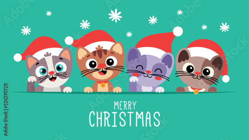 Christmas Concept With Cartoon Cat