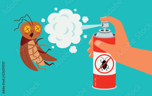 Bug Repellent Spray Can Spaying On Cockroack
