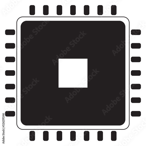 CPU microprocessor vector icon