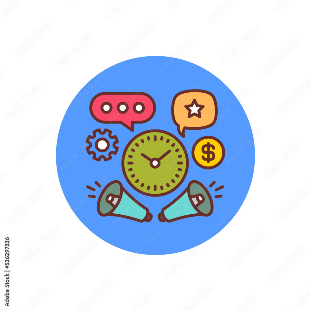 Fototapeta premium Campaigns Timing icon in vector. Logotype