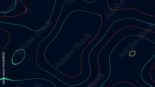 Dark blue background with curvy lines. Abstract backdrop layout