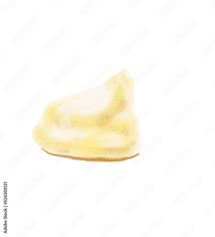 whiped cream topping for cake or ice cream isolated hand painting illustration