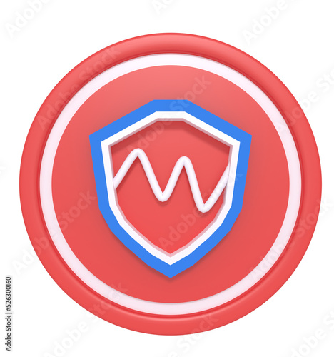 3d rendering of security status icon