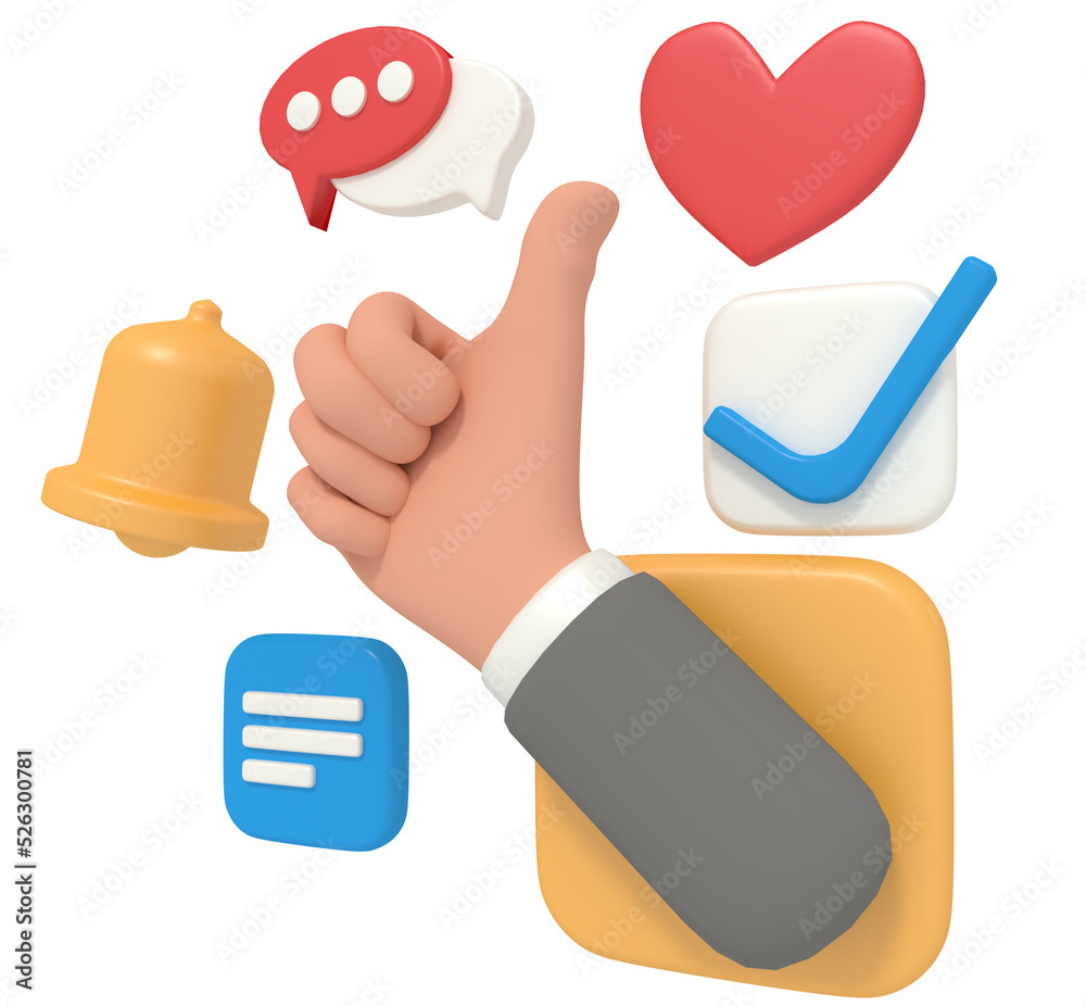thumbs up and approval notification thumbs up and approval notification