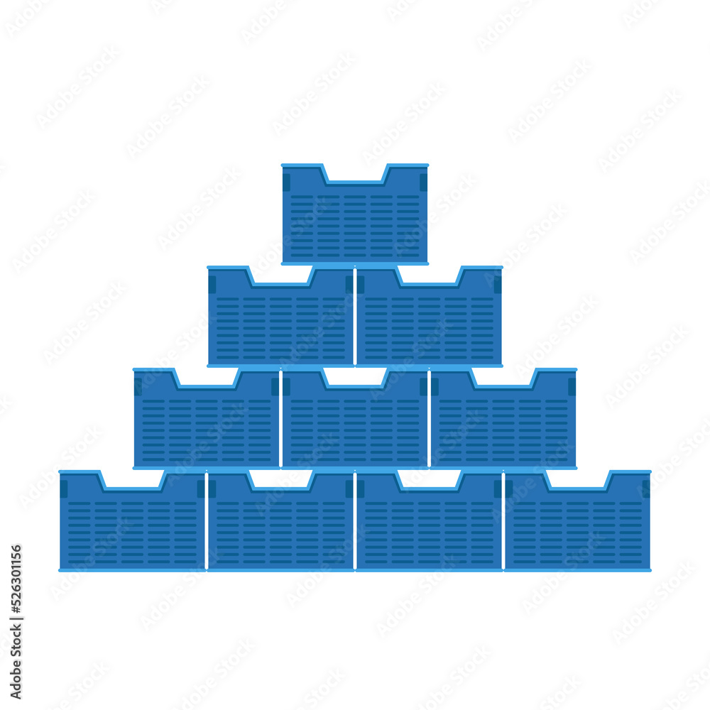 Crate stack cartoon vector. free space for text. wallpaper.
