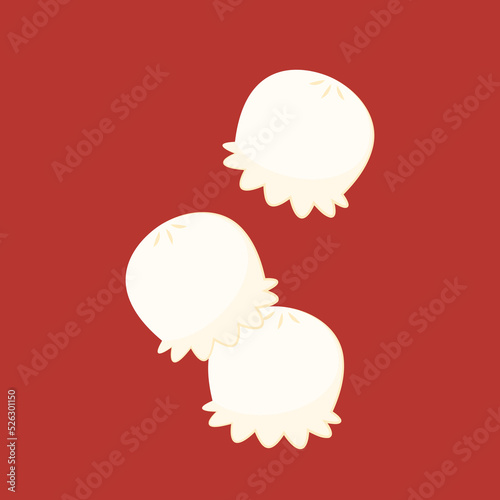 Shrimp dumplings vector. Shrimp dumplings is Chinese food. Chinese food icon.