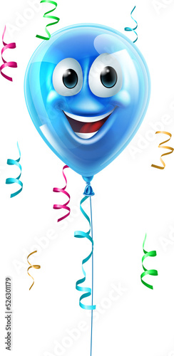 Blue cartoon balloon character