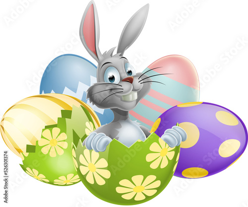 White Easter Bunny in Egg