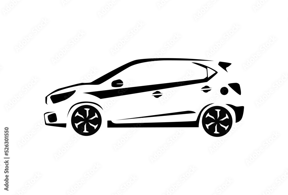 Illustration Vector graphic of Modern car silhouette vector fit for Automotive Logo Element element etc.