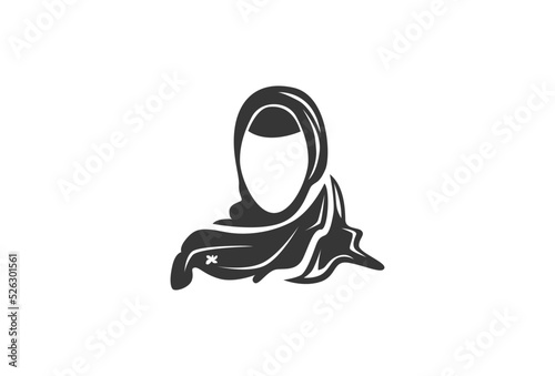 vector graphics illustration of Female Wearing Hijab Icon. perfect for Religion Culture,Web Landing Page, Banner, Sticker, Background etc